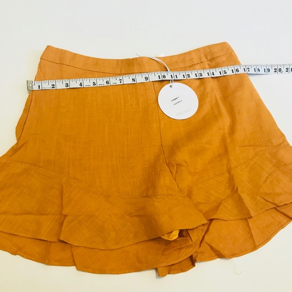 EBBY & I Jett | Ruffle Orange Linen Lux Shorts - Picture 3 of 5
